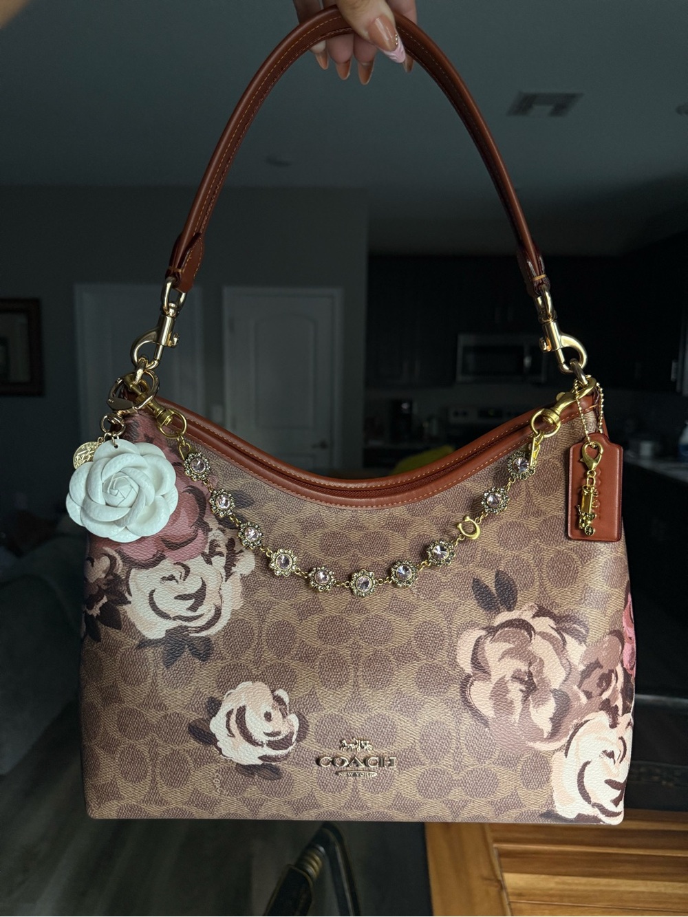 COACH Rose Signature Leather Shoulder Bag - NEW